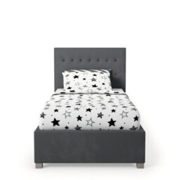 Rest Relax Amelia Solo Ottoman Bed Plush Velvet Steel Grey - Single 3Ft - thumbnail 2
