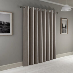 Moonlight Bedding Linen Texture 100%blackout Eyelet Curtain Single Panel Thermal Insulated For Summer Door Curtain (Beige,66X84'') - thumbnail 1