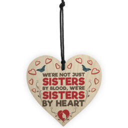 Red Ocean Not Sisters By Blood Sisters By Heart Hanging Plaque Heart Gift - thumbnail 5