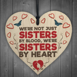 Red Ocean Not Sisters By Blood Sisters By Heart Hanging Plaque Heart Gift
