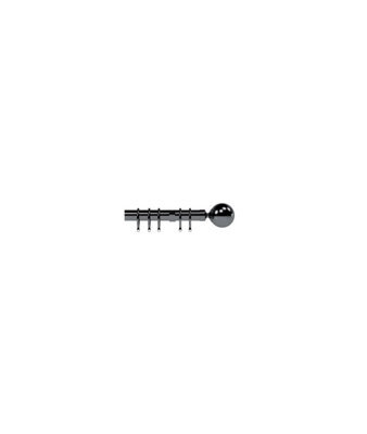 28mm  Nikola Ball End Metal Curtain Pole Set - Polished Graphite - image 1