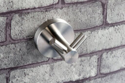 Exclusive Towel Rack With Two Stainless Steel Hooks, Bathroom Hook Towel Holder Coat Rack Hooks - thumbnail 2