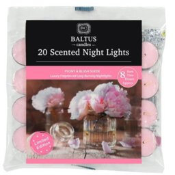 Tea Light Scented Candles 20Pcs Peony & Blush Suede Tealight 8Hr Burn Time