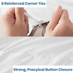 Bedlooms White Cotton Duvet Cover Set, Breathable & Anti-Allergic Bedding Pack, Super King 260X220Cm - thumbnail 3
