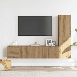 Berkfield Wall Mounted Tv Cabinets 3 Pcs Artisan Oak Engineered Wood - thumbnail 3