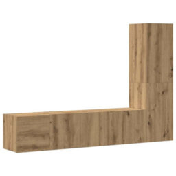 Berkfield Wall Mounted Tv Cabinets 3 Pcs Artisan Oak Engineered Wood - thumbnail 2