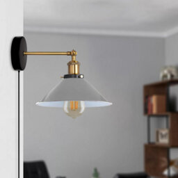 2 Pack Of Retro Wall Light Plug-In Wall Lamp Metal With Dimmer Switch - thumbnail 2