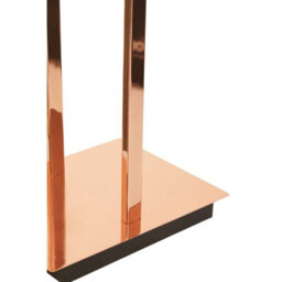 Orsina Copper Finish Table Lamp, White Linen Shade Contemporary Table Light, Minimal Lighting With Square Base - thumbnail 8