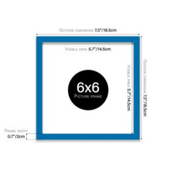 6X6 Blue Picture Frame (15.2 X 15.2Cm) Poster, Photo, Artwork, Gallery Wall Or Print - thumbnail 3