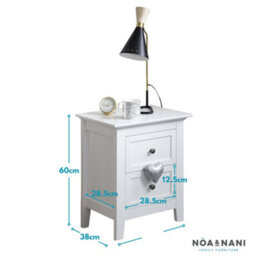 Nöa & Nani Noa & Nani Bedside Table With 2 Drawers In Classic White Karlstad - thumbnail 7