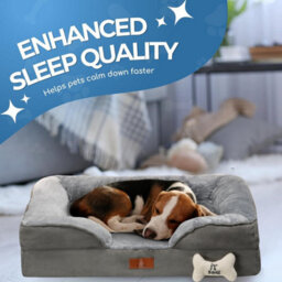 Fur & Bone Orthopedic Dog Bed Medium 70 X 58 X 18 Cm - Washable Plush Velvet Pet Bed With Memory Foam Cushion And Non-Slip Base - thumbnail 8