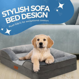 Fur & Bone Orthopedic Dog Bed Medium 70 X 58 X 18 Cm - Washable Plush Velvet Pet Bed With Memory Foam Cushion And Non-Slip Base - thumbnail 3