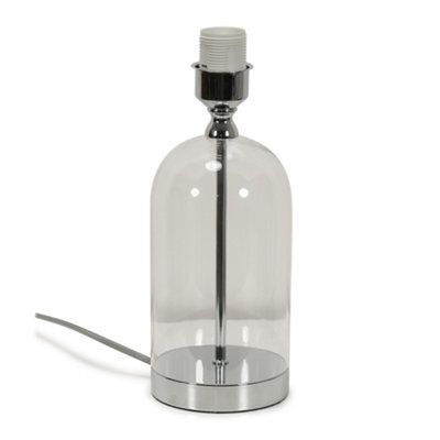 Valuelights Jessy Glass And Silver Chrome Metal Table Lamp For Living Room And Bedroom - Base Only - image 1