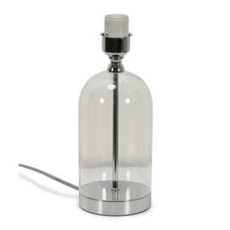 Valuelights Jessy Glass And Silver Chrome Metal Table Lamp For Living Room And Bedroom - Base Only