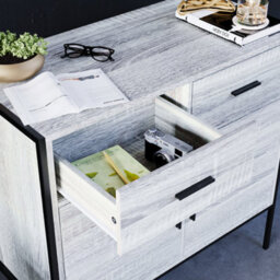 Lassic Vida Designs Brooklyn Grey 2 Door 2 Drawer Sideboard Storage Cabinet Cupboard - thumbnail 4