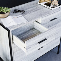 Lassic Vida Designs Brooklyn Grey 2 Door 2 Drawer Sideboard Storage Cabinet Cupboard - thumbnail 5