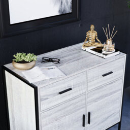 Lassic Vida Designs Brooklyn Grey 2 Door 2 Drawer Sideboard Storage Cabinet Cupboard - thumbnail 3