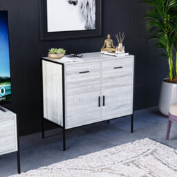 Lassic Vida Designs Brooklyn Grey 2 Door 2 Drawer Sideboard Storage Cabinet Cupboard