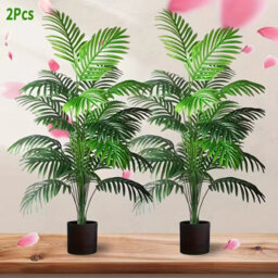 2Pcs Realistic Areca Palm Artificial Plants Without Pot , 24 Leaves, Indoor And Outdoor Decor - thumbnail 1