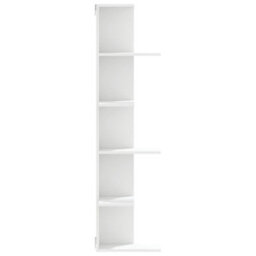 Berkfield Wall Corner Shelf White 36.5X36.5X140 Cm Engineered Wood - thumbnail 5