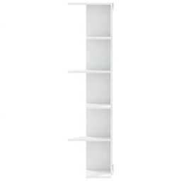 Berkfield Wall Corner Shelf White 36.5X36.5X140 Cm Engineered Wood - thumbnail 4