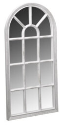 Smart Garden Silvergris Arched Wall Panelled Mirror White Garden Outdoor Indoor - thumbnail 3