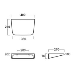 Plum&clay Bellio Wall Hung Ceramic Bathroom Shelf (W)400mm - thumbnail 2