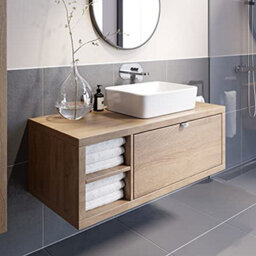Aveli Bathroom Wall Hung Vanity Unit Sink Cabinet Wash Basin Sink Storage Drawer 1100