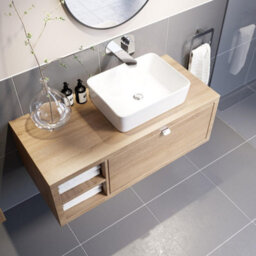 Affine Bathroom Wall Hung Vanity Unit Sink Cabinet Wash Basin Sink Storage Drawer 1100 - thumbnail 3