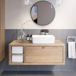 Affine Bathroom Wall Hung Vanity Unit Sink Cabinet Wash Basin Sink Storage Drawer 1100 - thumbnail 2
