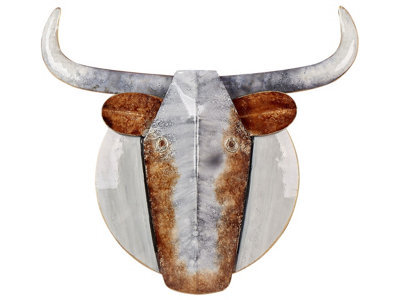 Wyld And Coco Handmade Iron Animal Wall Art - Grey With Copper Accent, Vertical Large Rustic Wall Decor W54 X D5 X H41Cm - image 1