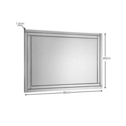 Julian Bowen Deco Glass Wall Mirror, Glass Frame, Rectangular, Wall Mounted, Horizontal Or Veritcal, 80 X 60 X 2Cm - thumbnail 4
