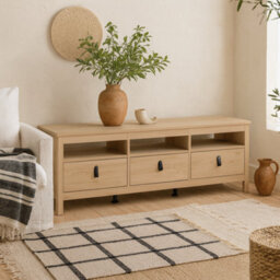 Wyld Haus Wildberry Jackson Hickory Oak Tv Unit With 3 Drawers - thumbnail 1