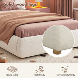 Single Upholstered Hydraulic Storage Bed With Headboard, Led Lighting And Solid Wood Legs - thumbnail 8