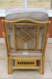 Garden Market Place Gardenmarketplace Portofino Cane Conservatory Furniture Duo Set- 2 Chairs And A Side Table- Cream Colour Fabric - thumbnail 5