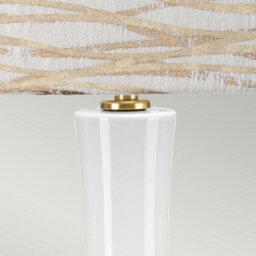 Luminosa Lighting Luminosa Milo Table Lamp With Round Shade, Aged Brass, White, Orange - thumbnail 3