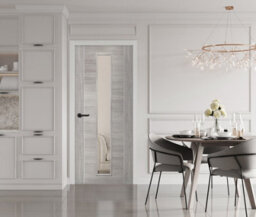 XL Joinery Internal Laminate White Grey Forli With Clear Glass - 2040 X 926 X 40mm - thumbnail 1