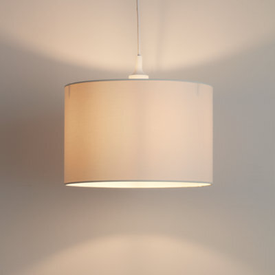 GoodHome Kpezin Cream Fabric Dyed Circular Light Shade (D)30Cm - image 1