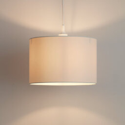 GoodHome Kpezin Cream Fabric Dyed Circular Light Shade (D)30Cm - thumbnail 1
