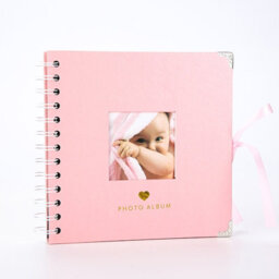 Woodside Home Living Metal Corner Scrap Book Style Photo Album 17Cm X 17Cm - Pink