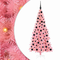 Vidaxl Christmas Tree With 300 Leds With Stand Pink 180 Cm Pvc - thumbnail 2