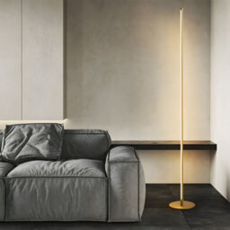 Living And Home Modern Gold Dimmable Led Floor Lamp With Remote Control And Foot Switch, 12W