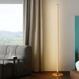 Living And Home Modern Gold Dimmable Led Floor Lamp With Remote Control And Foot Switch, 12W - thumbnail 2