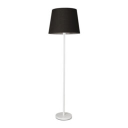 Valuelights Charles White Floor Lamp With Black Tapered Shade - thumbnail 2