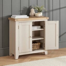 The Furniture Market Cheshire Dove Grey Small 2 Doors Cupboard - thumbnail 1