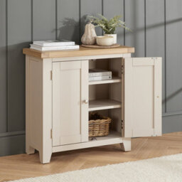 The Furniture Market Cheshire Dove Grey Small 2 Doors Cupboard