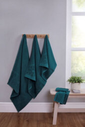 Rapport Home Versailles Jacquard Bath Sheet Pure Cotton Lagoon - thumbnail 2