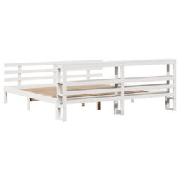 Berkfield Bed Frame With Headboard Without Mattress White 180X200 Cm Super King - thumbnail 8