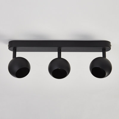CGC Lighting Cgc Nieve Matt Black Triple Three Head Gu10 Ceiling Surface Spot Light Round Head - image 1