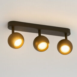 CGC Lighting Cgc Nieve Matt Black Triple Three Head Gu10 Ceiling Surface Spot Light Round Head - thumbnail 2